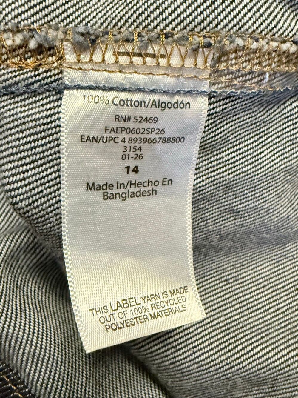 Free Assembly Women’s Crew Neck Denim Dress Jumper Sz. 14 Gold Buttons - Picture 7 of 9